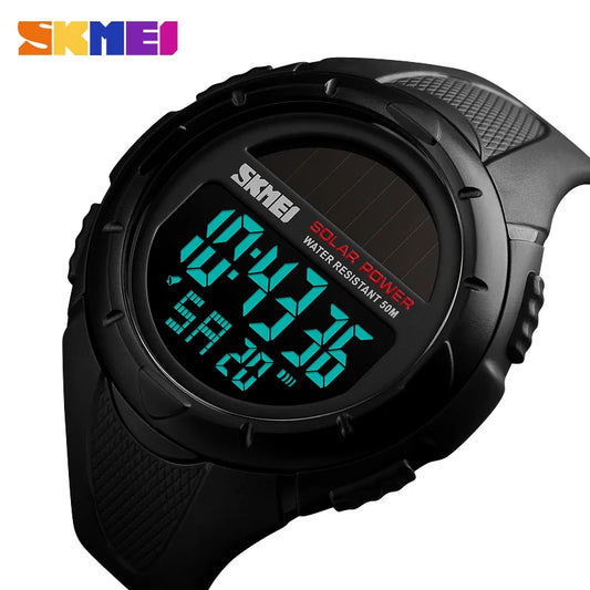 SKMEI 1405 Solar For Power Enviormentally Alarm Male Clock reloj hombre Men Luminous Watches Sport Digital Mens Wristwatches