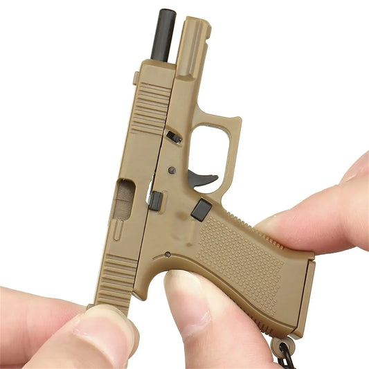 Mini Tactical Pistol Shape Car Keychain for Men Portable Decorations Detachable Keyring Realistic Model Toy Bag Accessories