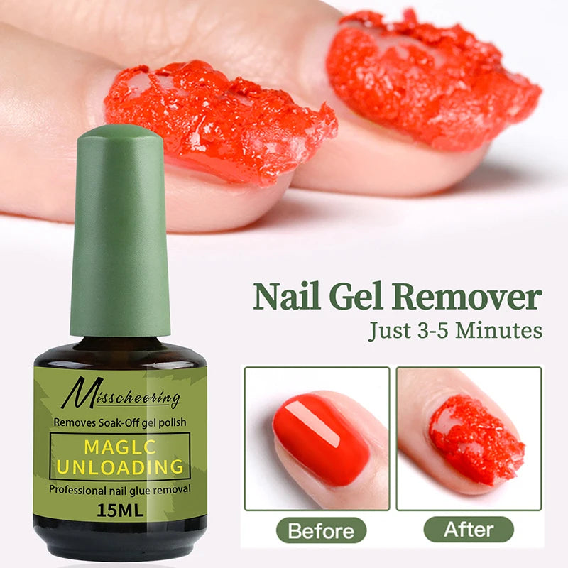 Misscheering 15ml Magic Fast Nail Gel Polish Remover Clean UV Soak Off Semi Permanent Varnish Nail Art Removal Tools Manicure