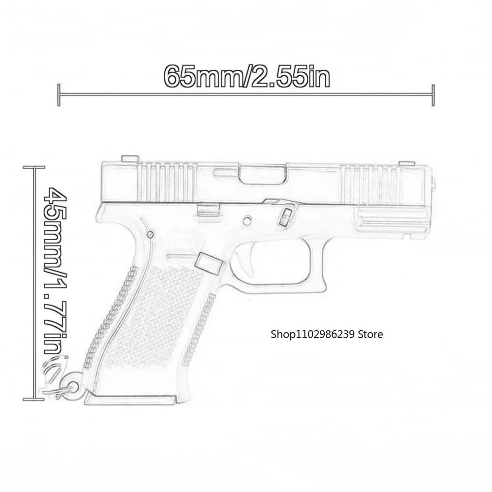 Mini Tactical Pistol Shape Car Keychain for Men Portable Decorations Detachable Keyring Realistic Model Toy Bag Accessories