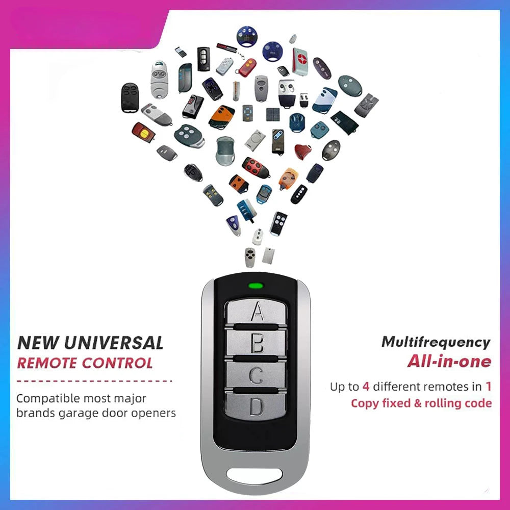 4 In 1 Multifrequency Electronic Gate Controller 280 868MHZ Universal Garage Door Hand Transmitter Portable Key Fob Replacemen