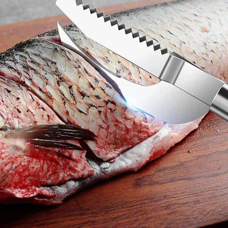2in1 Fish Skin Brush Fast Remove Fish Scale Scraper Planer Tool Fish Scaler Fishing Knife Cleaning Tools Kitchen Accessories