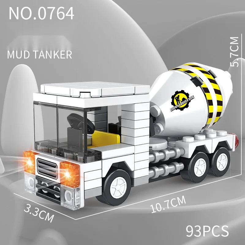 Building Blocks Toy Car Vehicle Series Educational Construction Sets Fire Truck School Bus Ambulance, Trailer Gift for Boysr, Gi