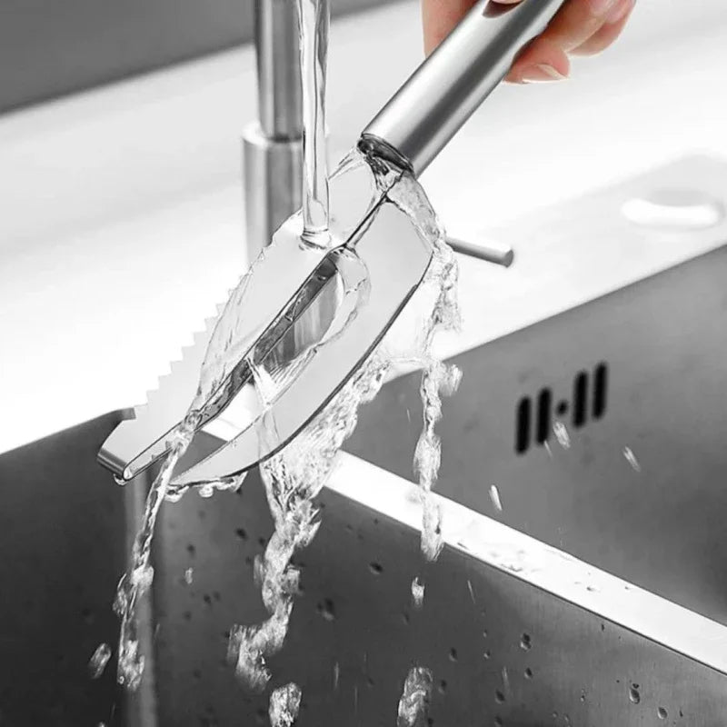 2in1 Fish Skin Brush Fast Remove Fish Scale Scraper Planer Tool Fish Scaler Fishing Knife Cleaning Tools Kitchen Accessories