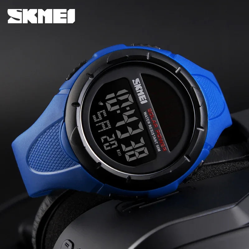 SKMEI 1405 Solar For Power Enviormentally Alarm Male Clock reloj hombre Men Luminous Watches Sport Digital Mens Wristwatches