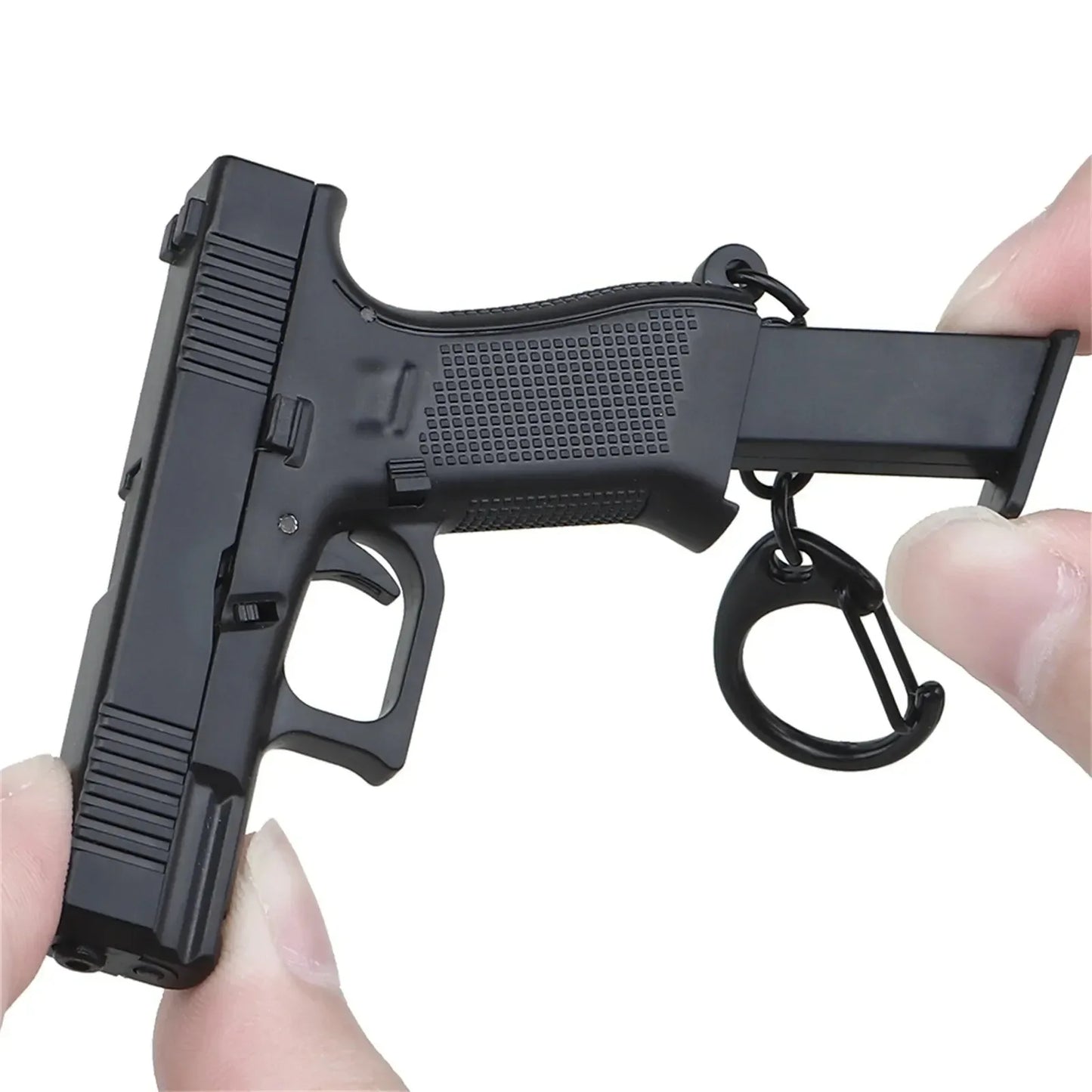 Mini Tactical Pistol Shape Car Keychain for Men Portable Decorations Detachable Keyring Realistic Model Toy Bag Accessories